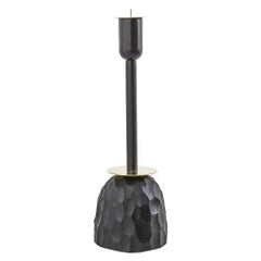 Chandelier moderne en laiton, bois tourné Duco et résine Primal Small
