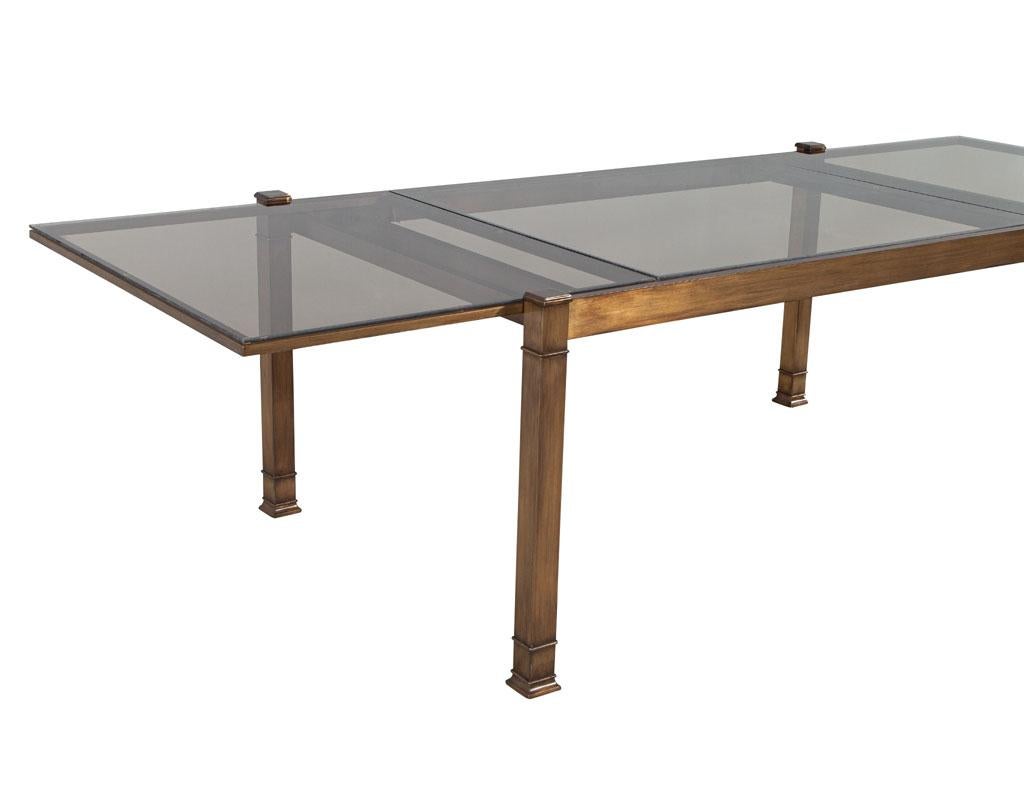 Modern Brass Extendable Dining Table by Mastercraft 1970’s USA 5