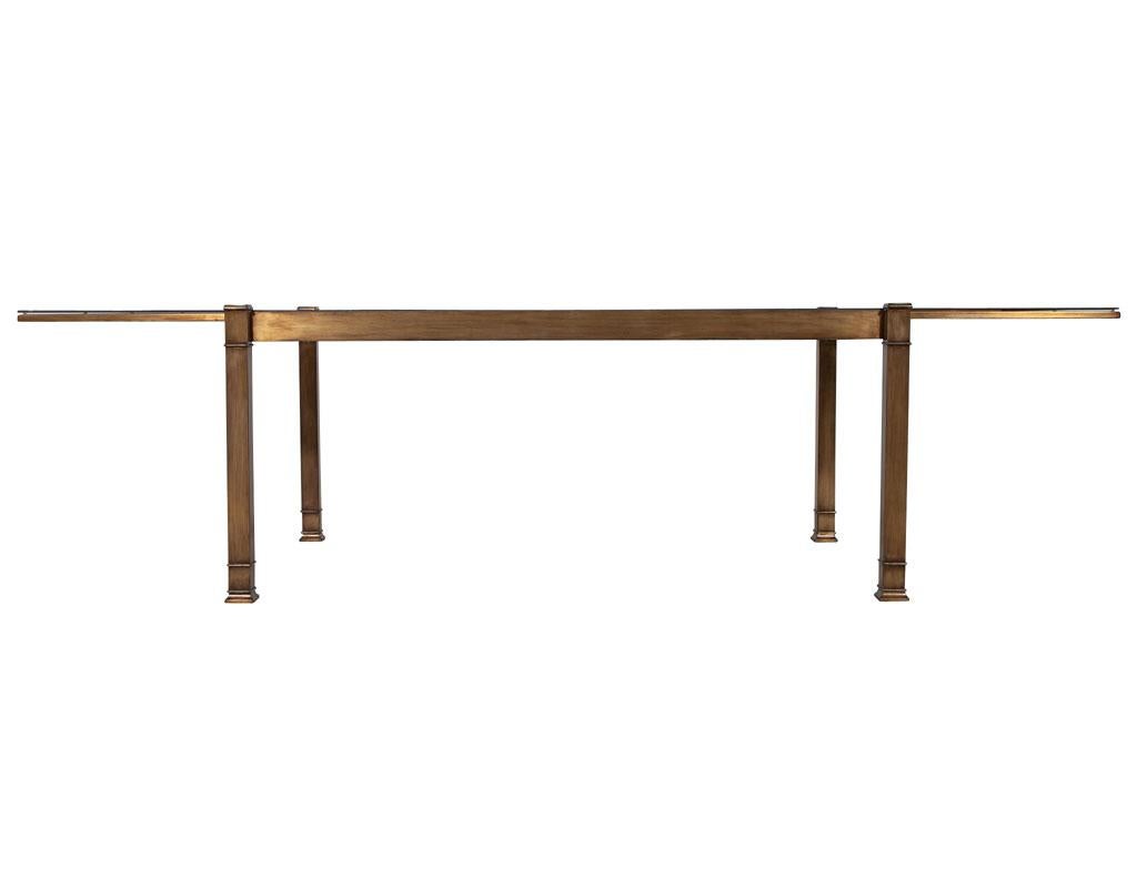 Modern Brass Extendable Dining Table by Mastercraft 1970’s USA In Good Condition In North York, ON