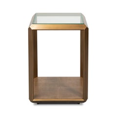 Modern Brass Finish Accent Table