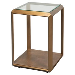 Modern Brass Finish Accent Table