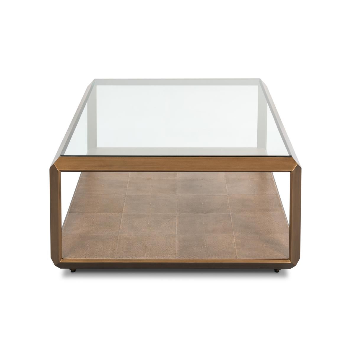 Art déco Table basse moderne en laiton en vente