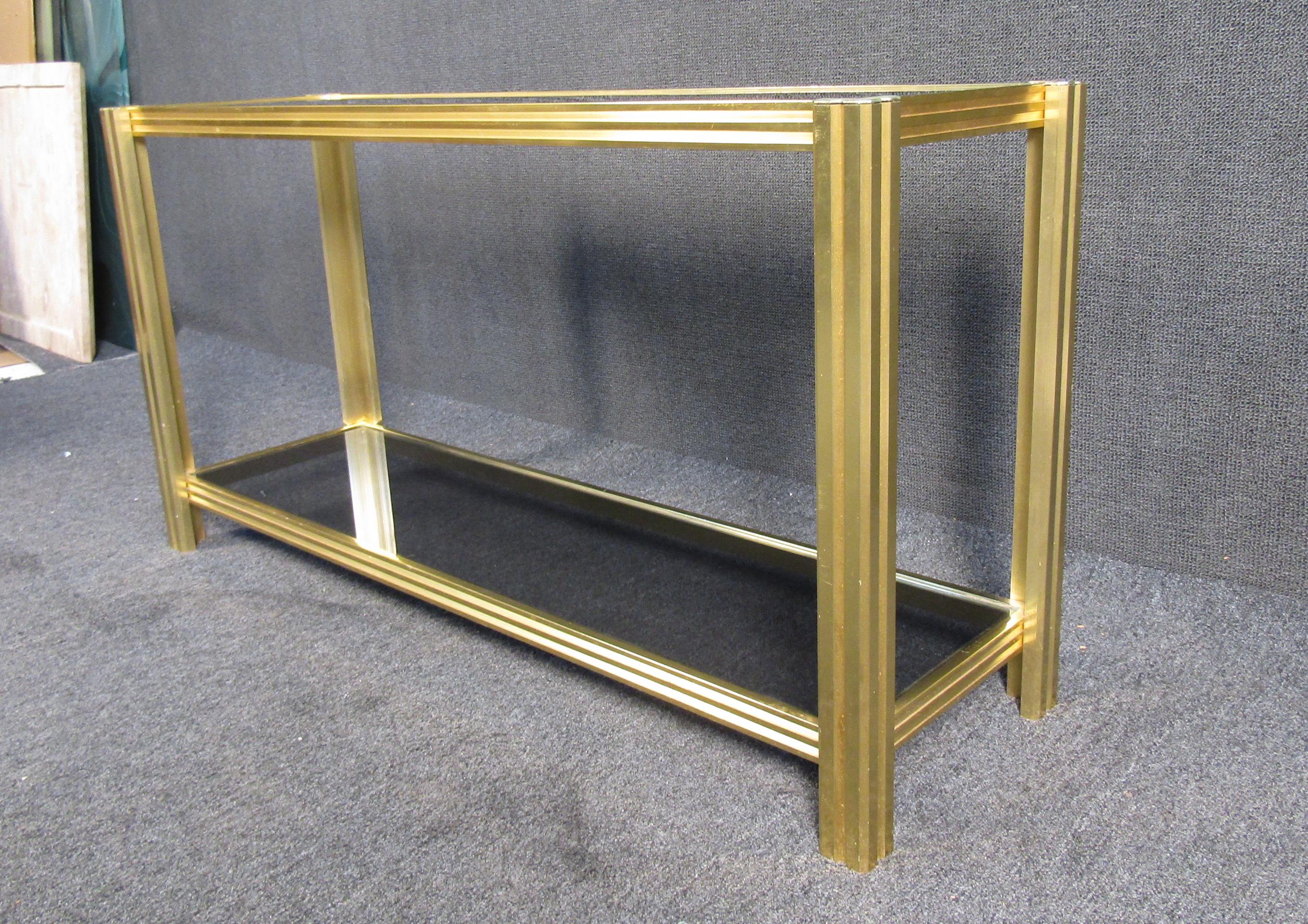 Mid-Century Modern Modern Brass Finish Console Table  For Sale