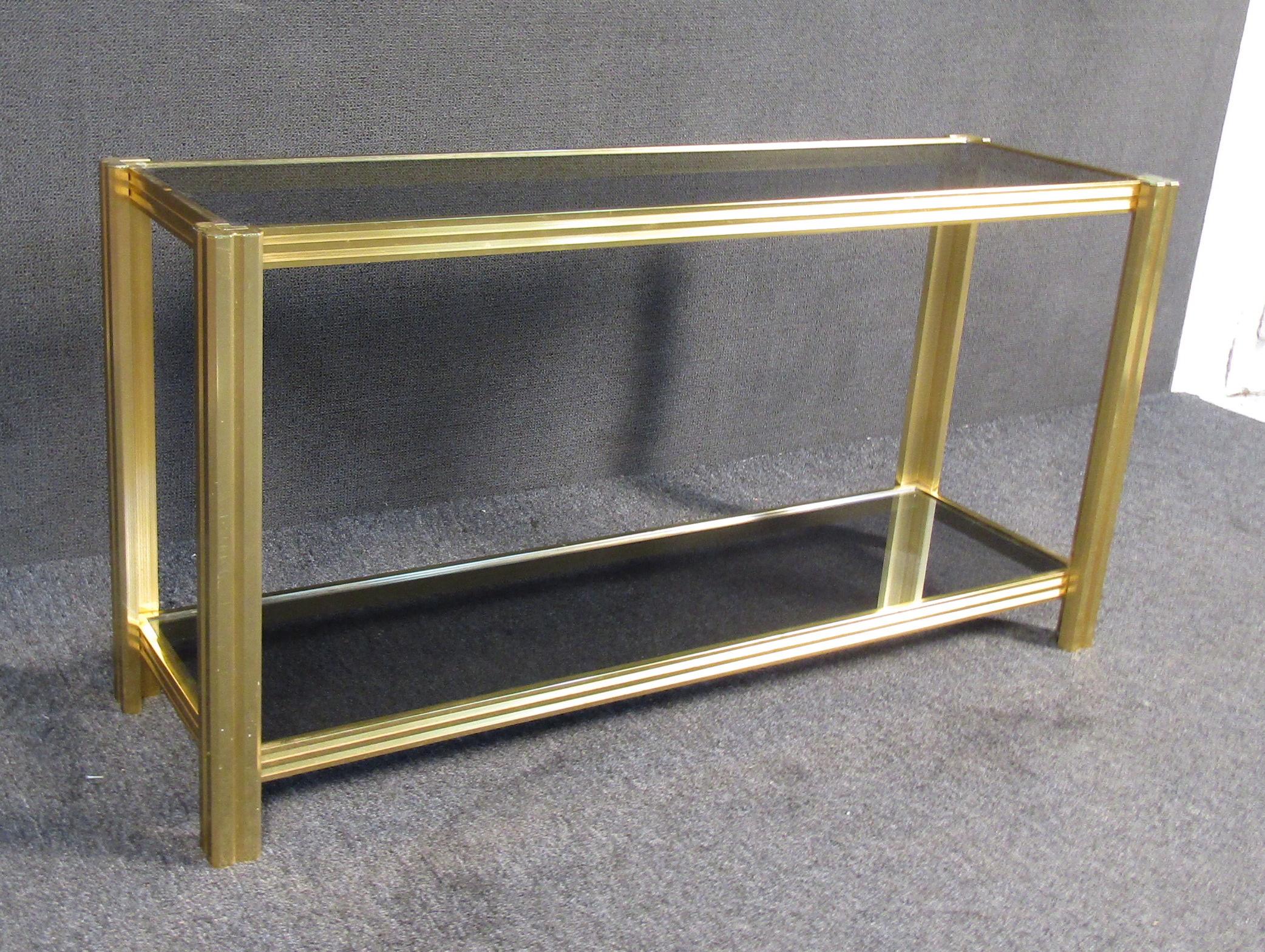 20th Century Modern Brass Finish Console Table  For Sale