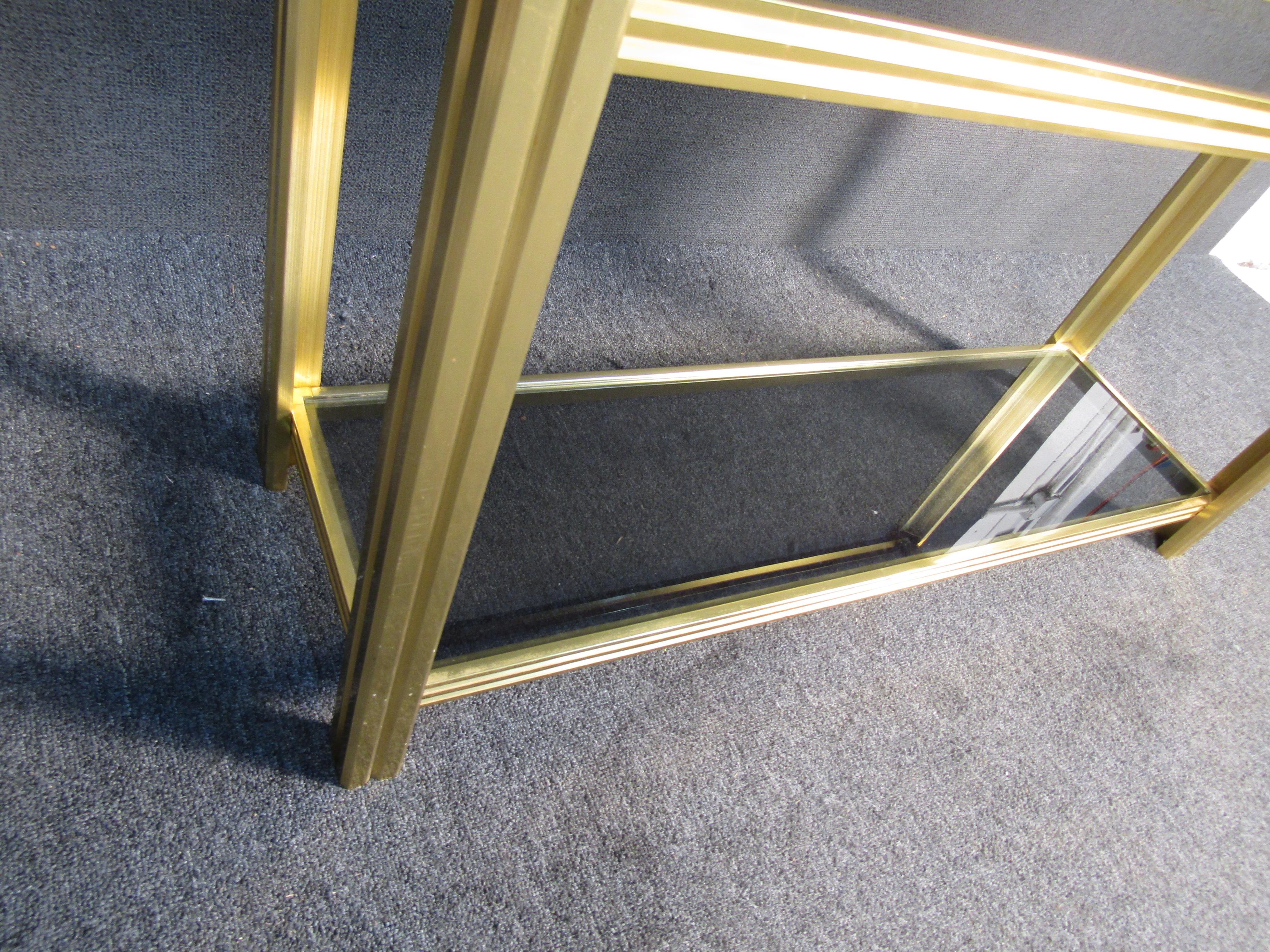 Modern Brass Finish Console Table  For Sale 1