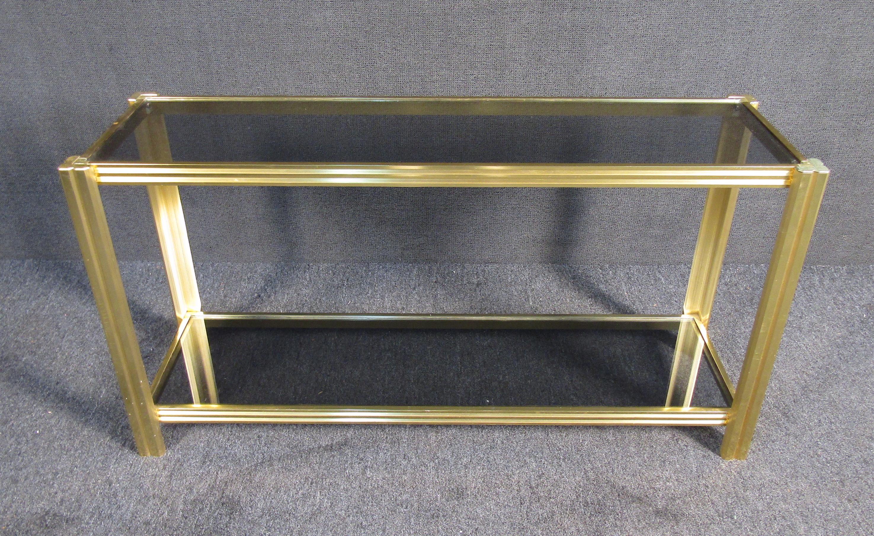 Modern Brass Finish Console Table For Sale 2