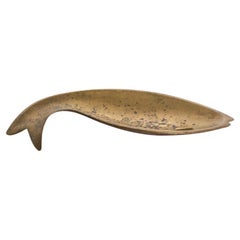 Moderner moderner Fisch-Aschenbecher aus Messing Israel Mid-century Catch It All Stück