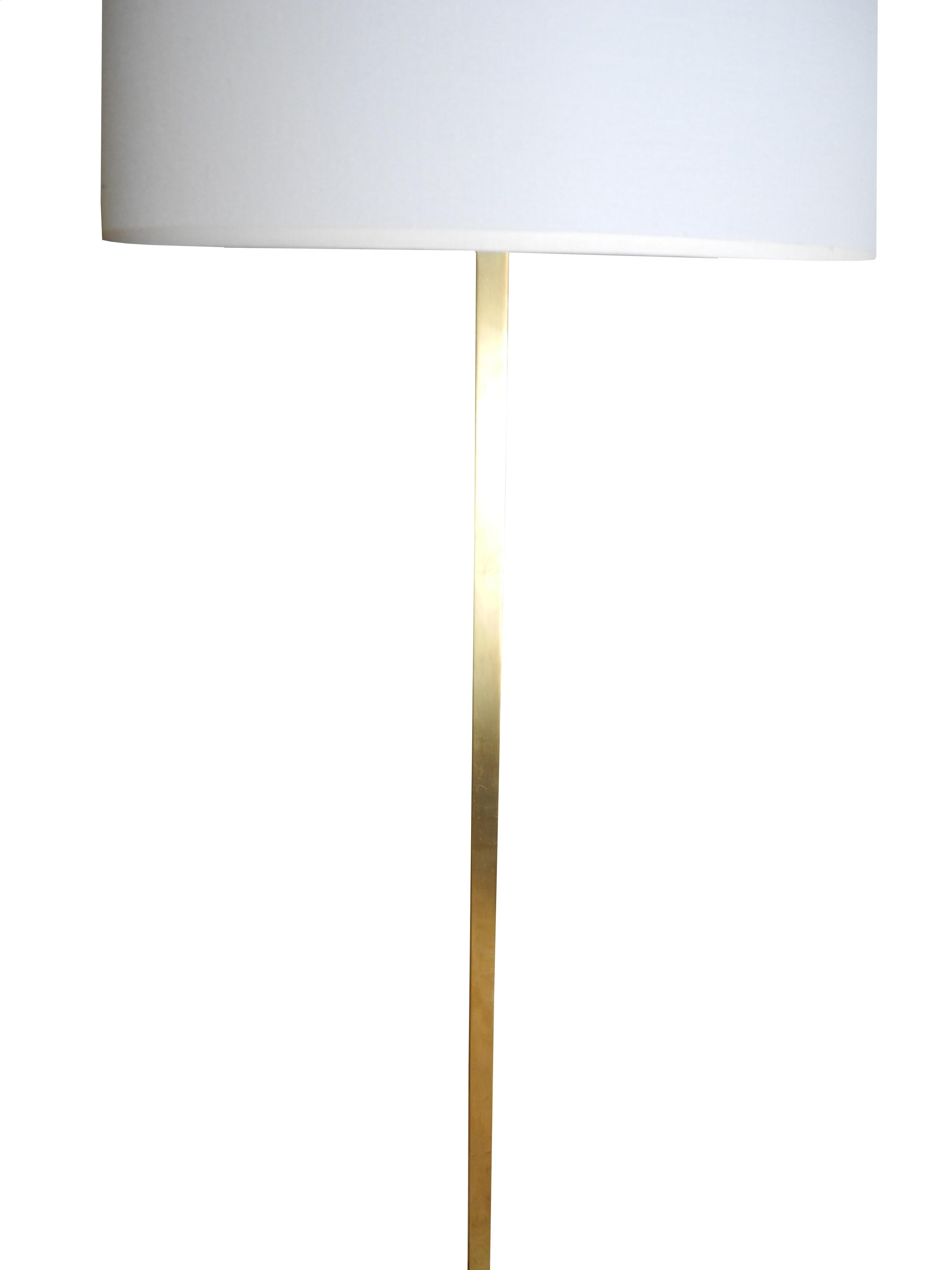 American Modern Brass Floor Lamp by T.H. Robsjohn-Gibbings for Hansen  For Sale
