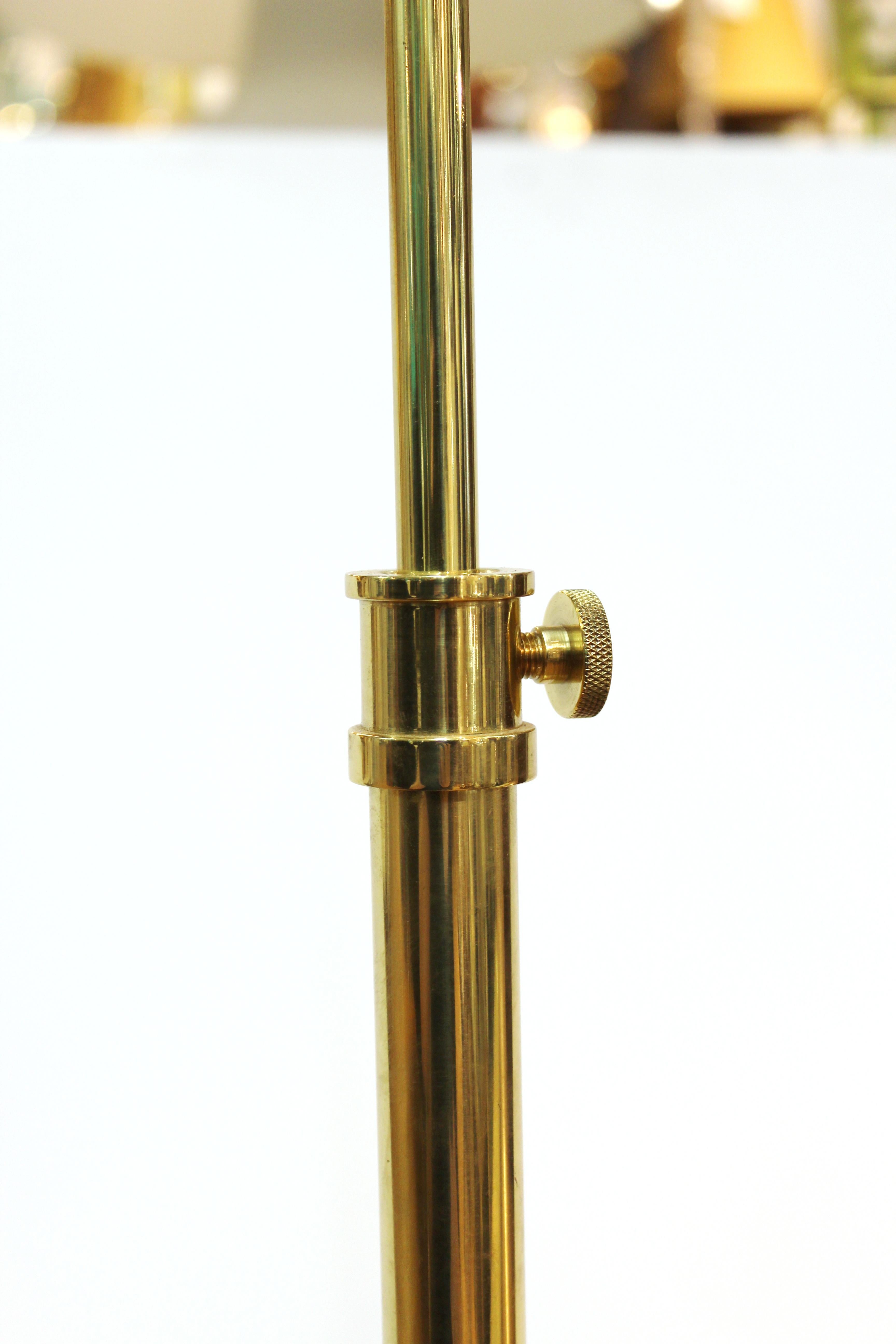 American Modern Brass Floor Lamp or Reading Lamp