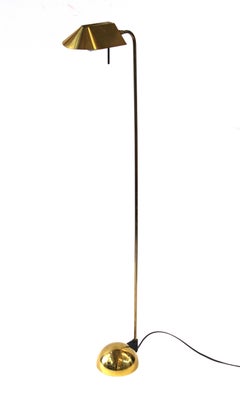 Modern Brass Floor Lamp or Reading Lamp with Adjustable Shade