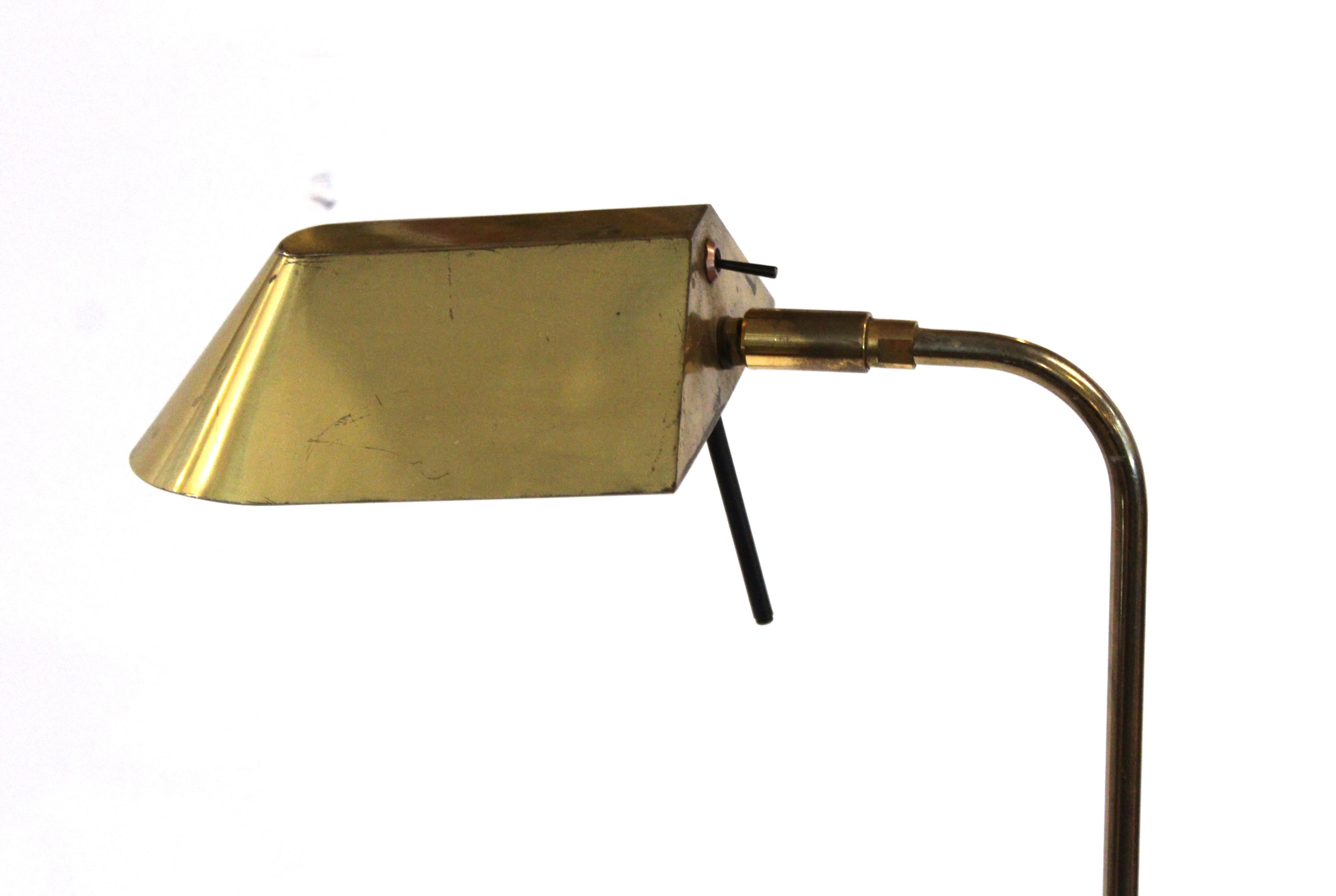 Modern Brass Floor Lamp or Reading Lamp with Adjustable Shade 1