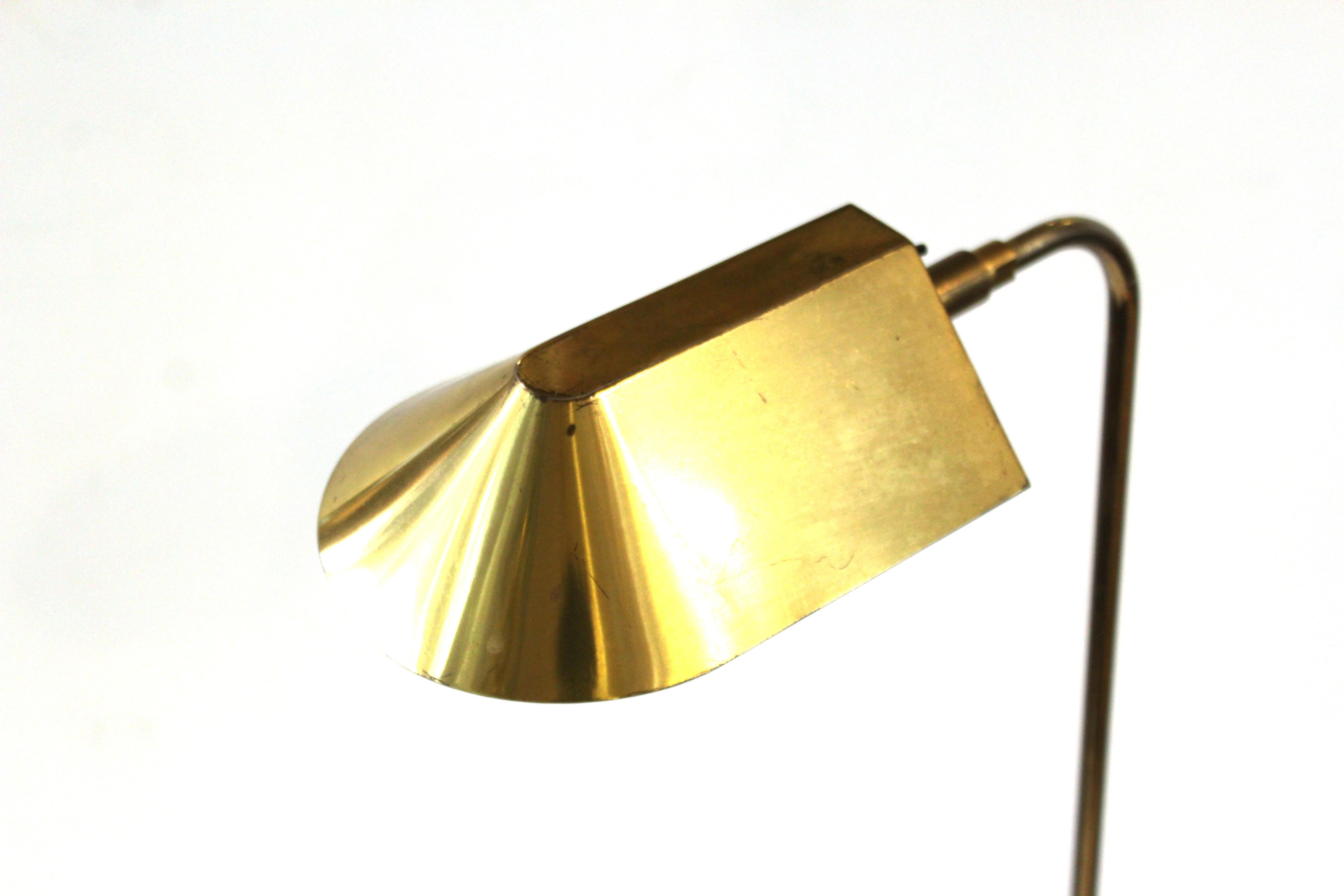 Modern Brass Floor Lamp or Reading Lamp with Adjustable Shade 2