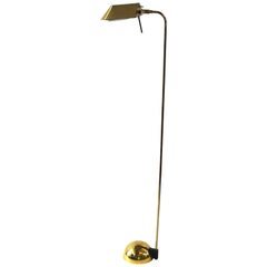 Retro Modern Brass Floor Lamp or Reading Lamp with Adjustable Shade