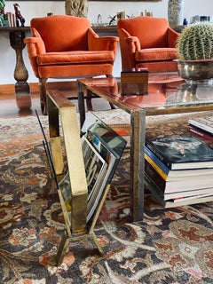 Modern Brass Magazine Rack, Italy, 1970