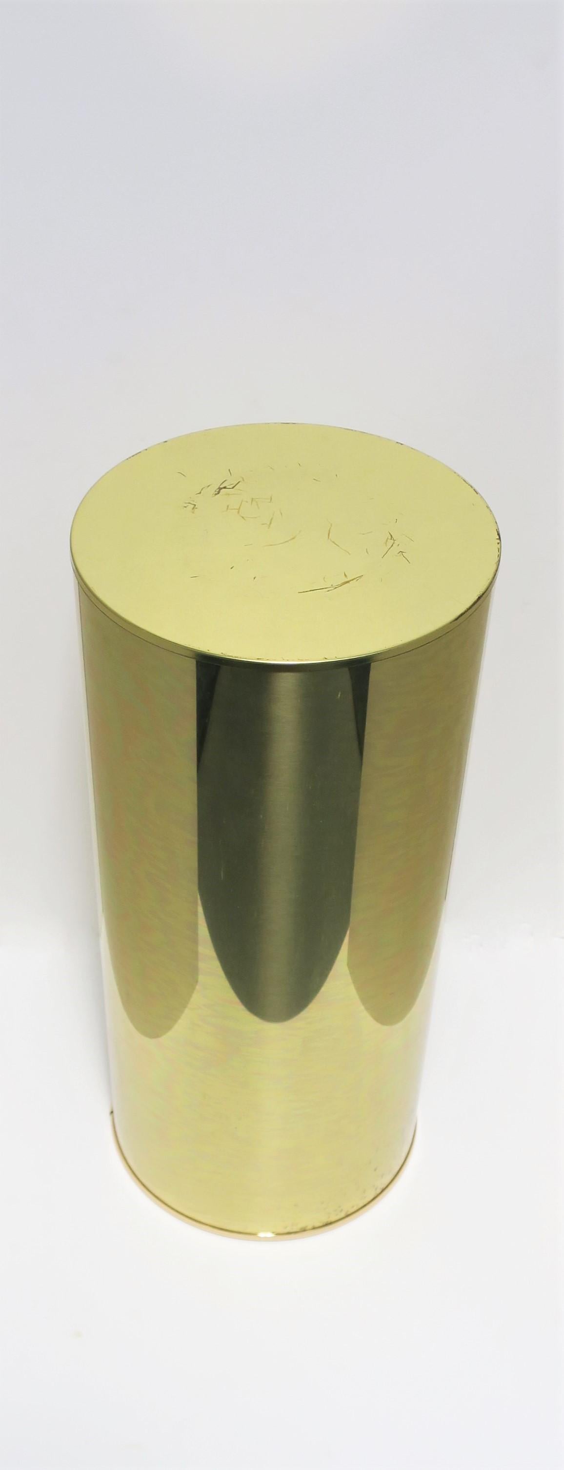 Modern Brass Pedestal Column Pillar Stand Signed by Designers C. Jere For Sale 4