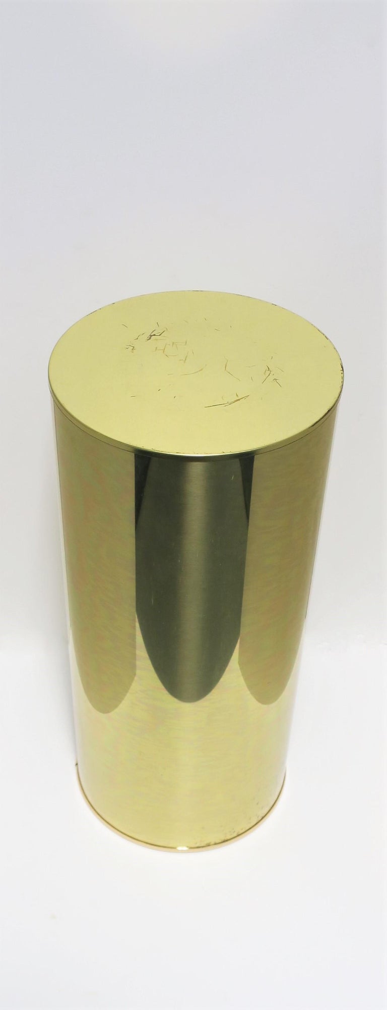 Modern Brass Pedestal Column Pillar Stand Signed by Designers C. Jere For Sale 5