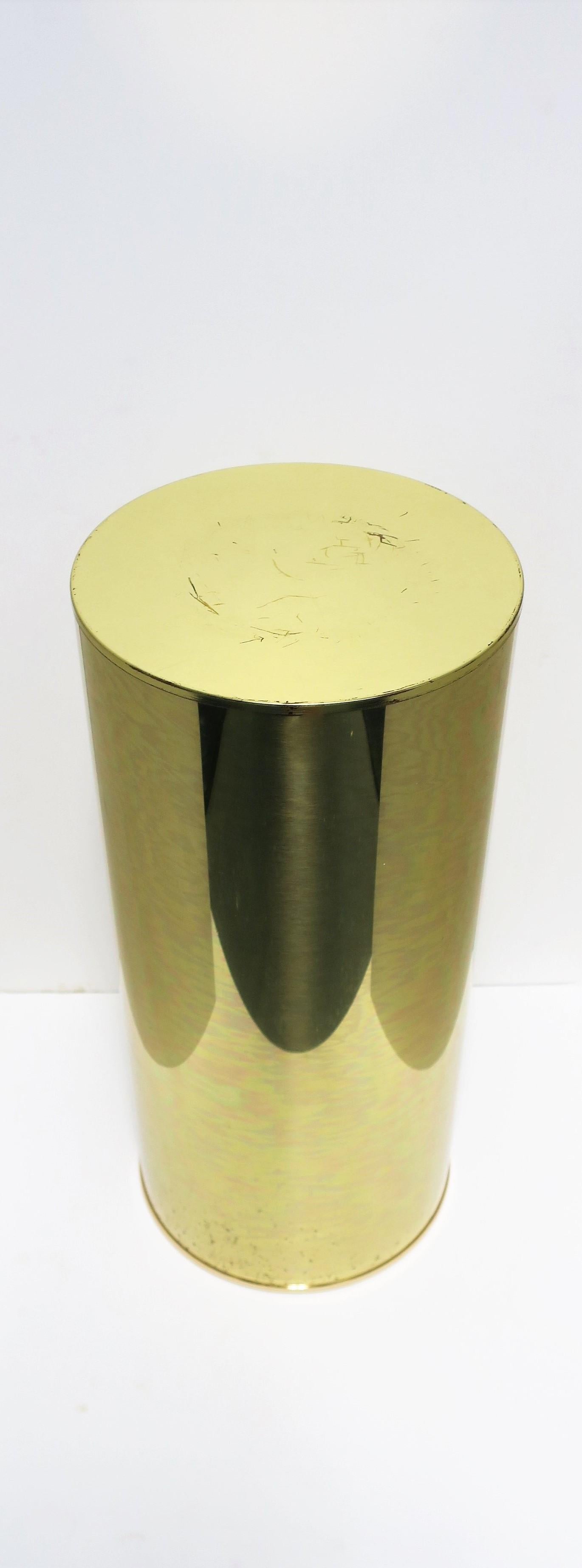Late 20th Century Modern Brass Pedestal Column Pillar Stand Signed by Designers C. Jere For Sale