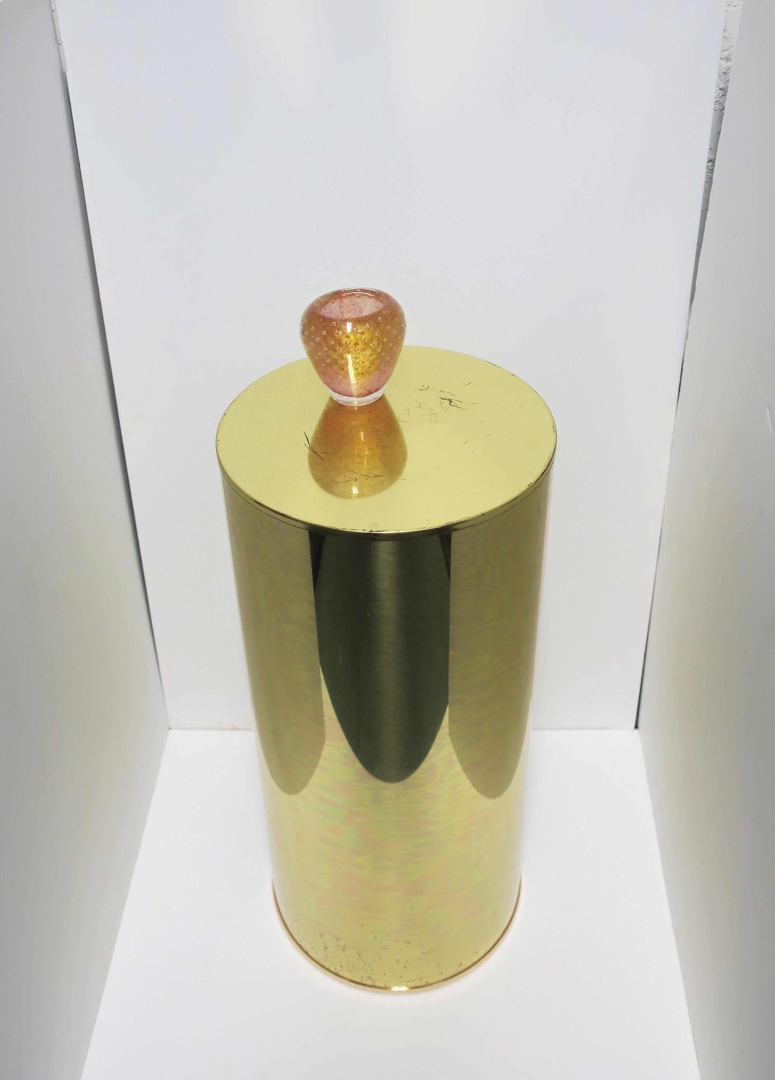 Modern Brass Pedestal Column Pillar Stand Signed by Designers C. Jere For Sale 1