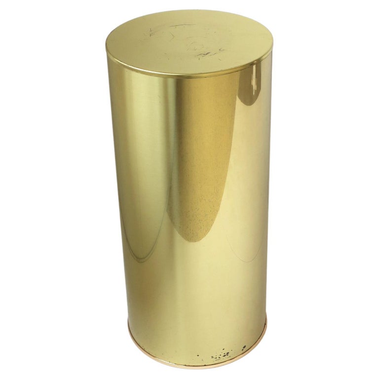 Modern Brass Pedestal Column Pillar Stand Signed by Designers C. Jere For Sale