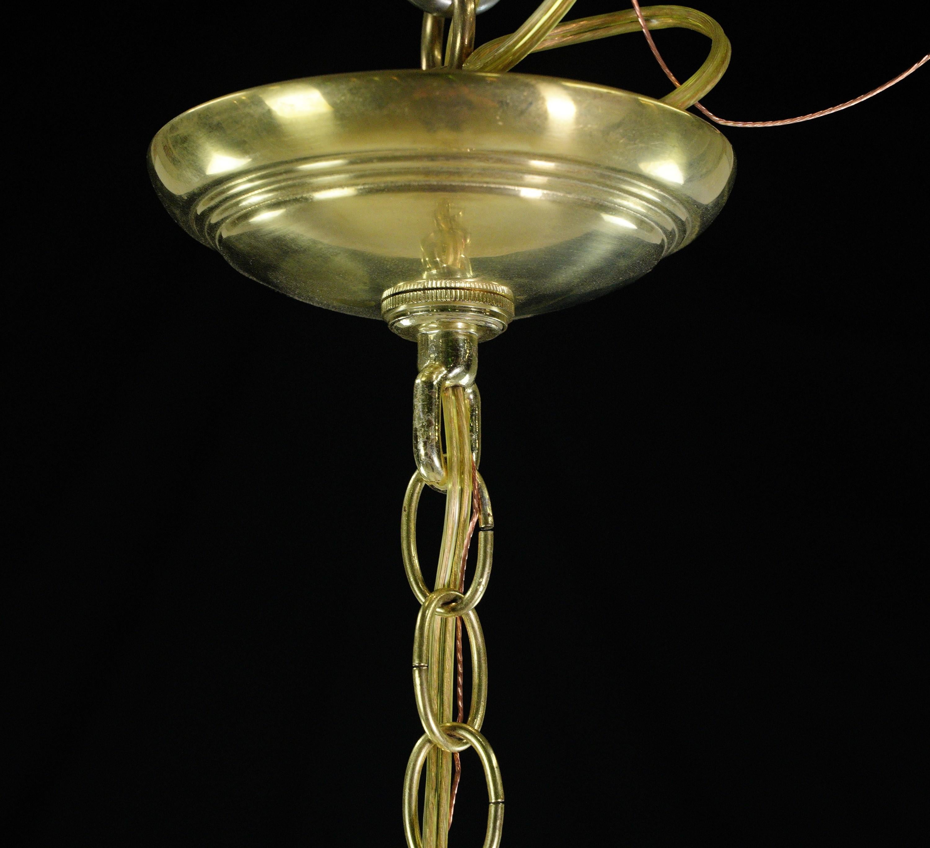 Modern Brass Steel Cascade Glass Shade Chandelier For Sale 10