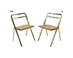 Chaises pliantes italiennes modernes en laiton par Giorgio Cattelan Cideu, 1970