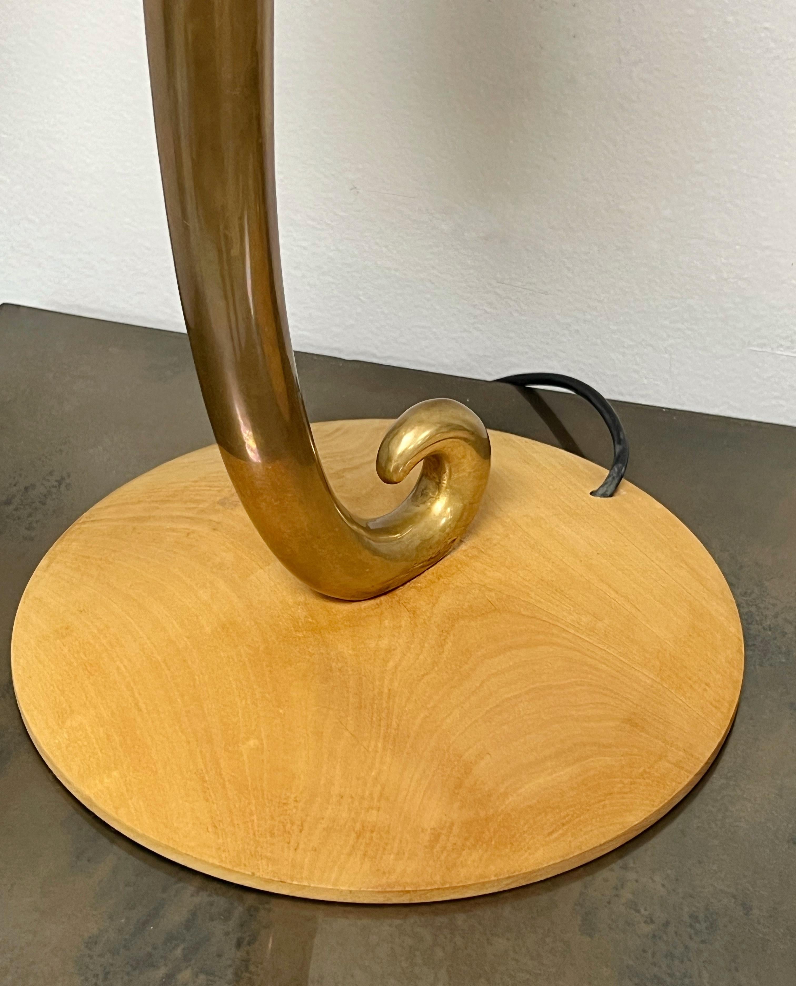 Late 20th Century Modern Brass Scroll Pair of Table Lamps Germany For Sale