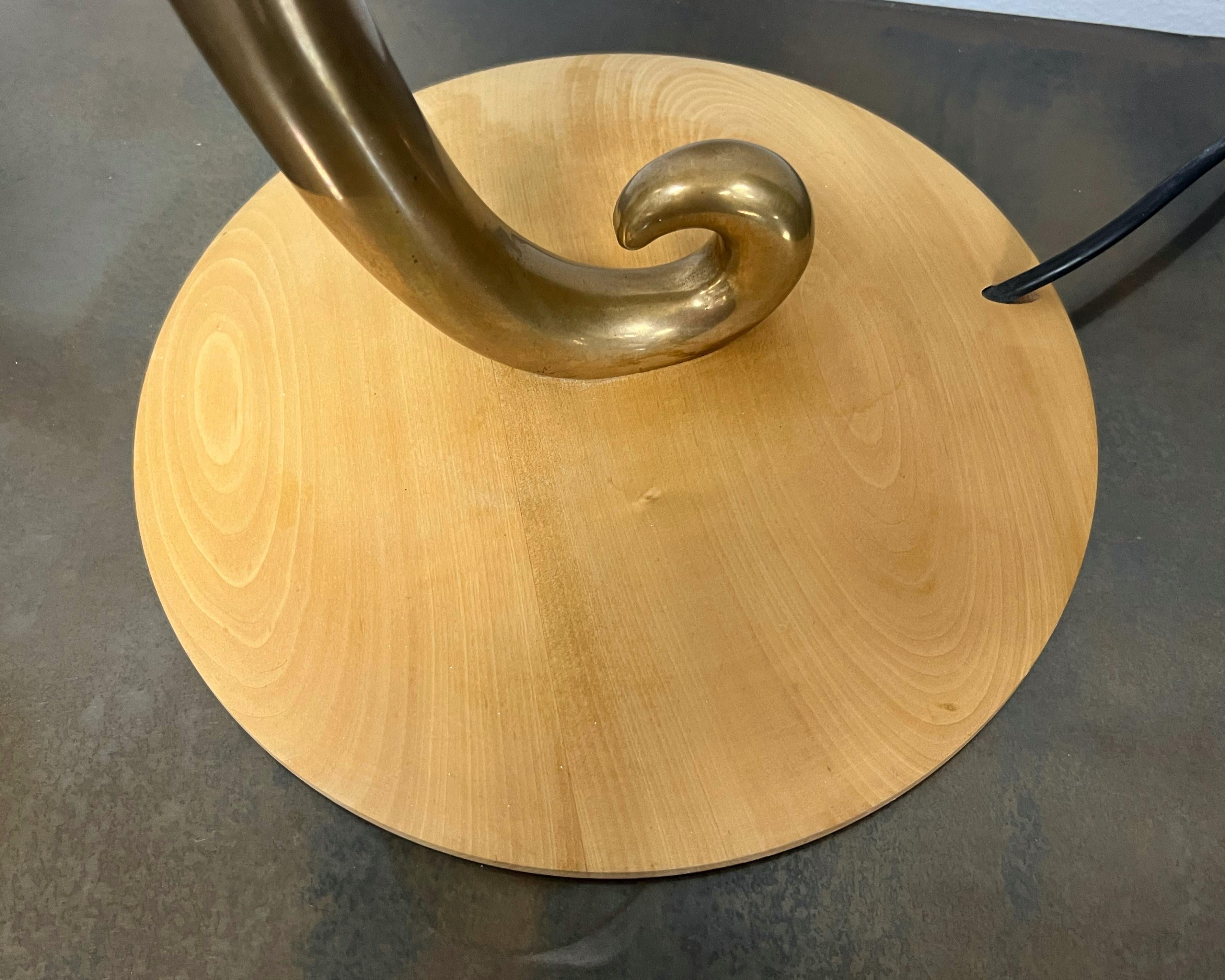 Modern Brass Scroll Pair of Table Lamps Germany For Sale 3