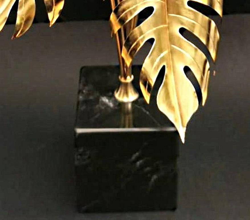 Italian Modern Brass Sculpture Mounted on Black Marble Marquinia  8