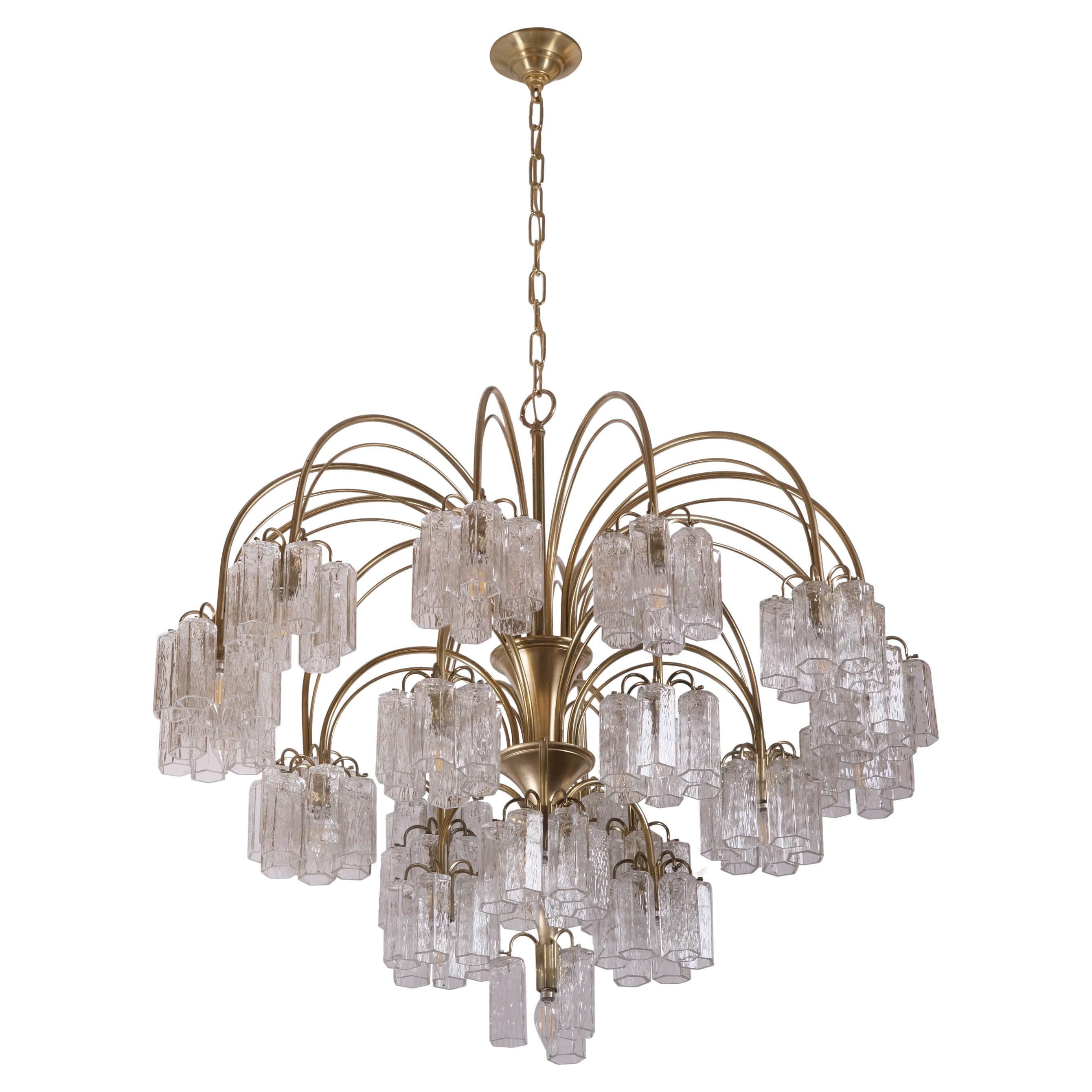 Large Brass Modern Chandelier, Large Stainless Steel Chandelier, Modern
