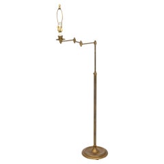 Modern Brass Swing-Arm Floor Lamp