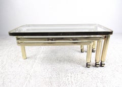 Modern Brass Three-Tier Coffee Table by DIA
