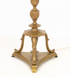 Modern Brass Tripod Floor Lamps, Pair