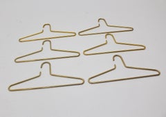 Modern Brass Vintage Set of Six Cloth Hangers Austria, 1970s