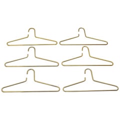 Modern Brass Vintage Set of Six Cloth Hangers Austria, 1970s