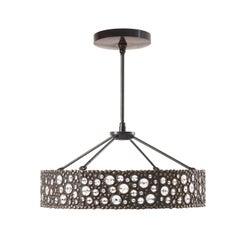 Modern Brass with Faceted Crystal Chandelier