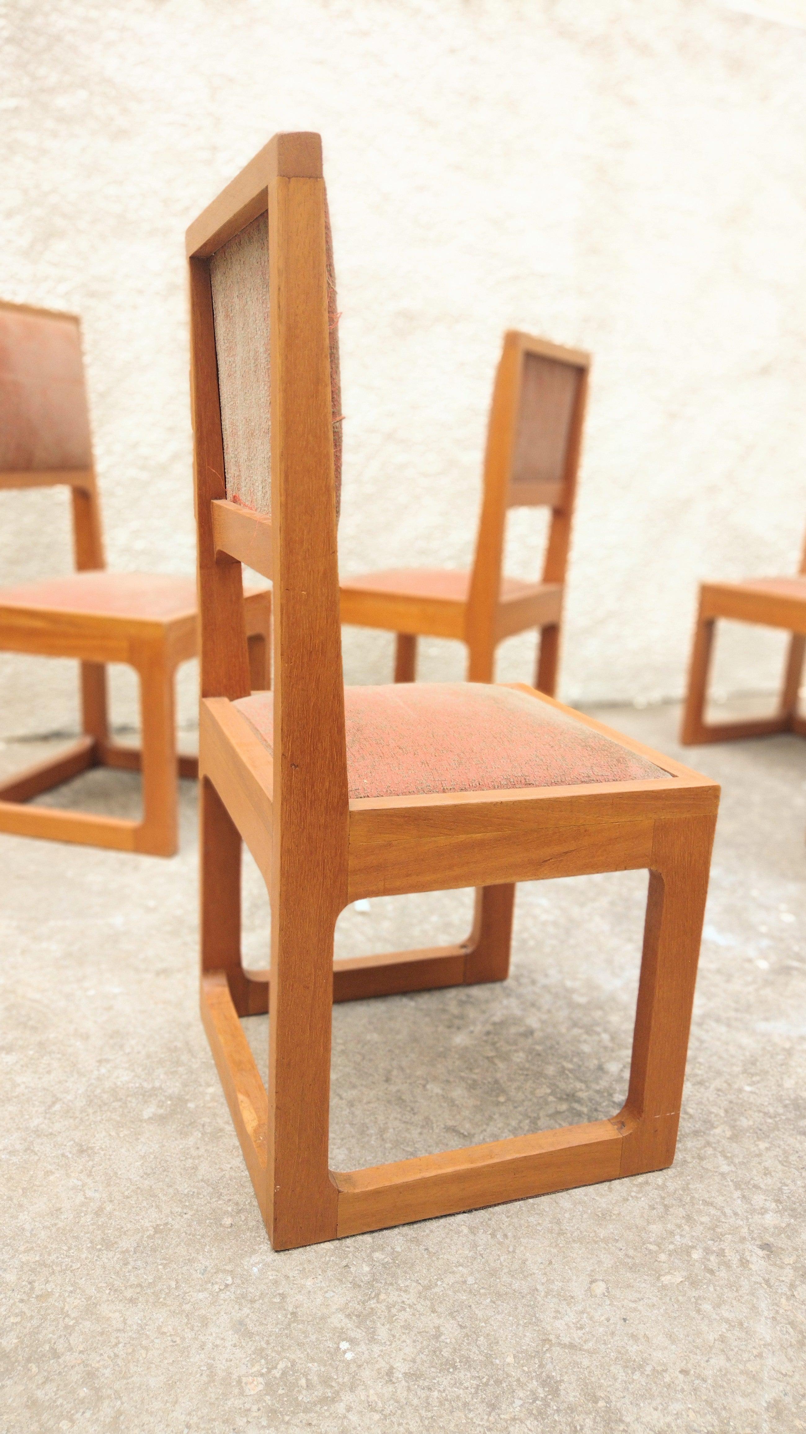 Modern Brazilian 70s Solid Cherry Wood Chairs, Set of 6 9