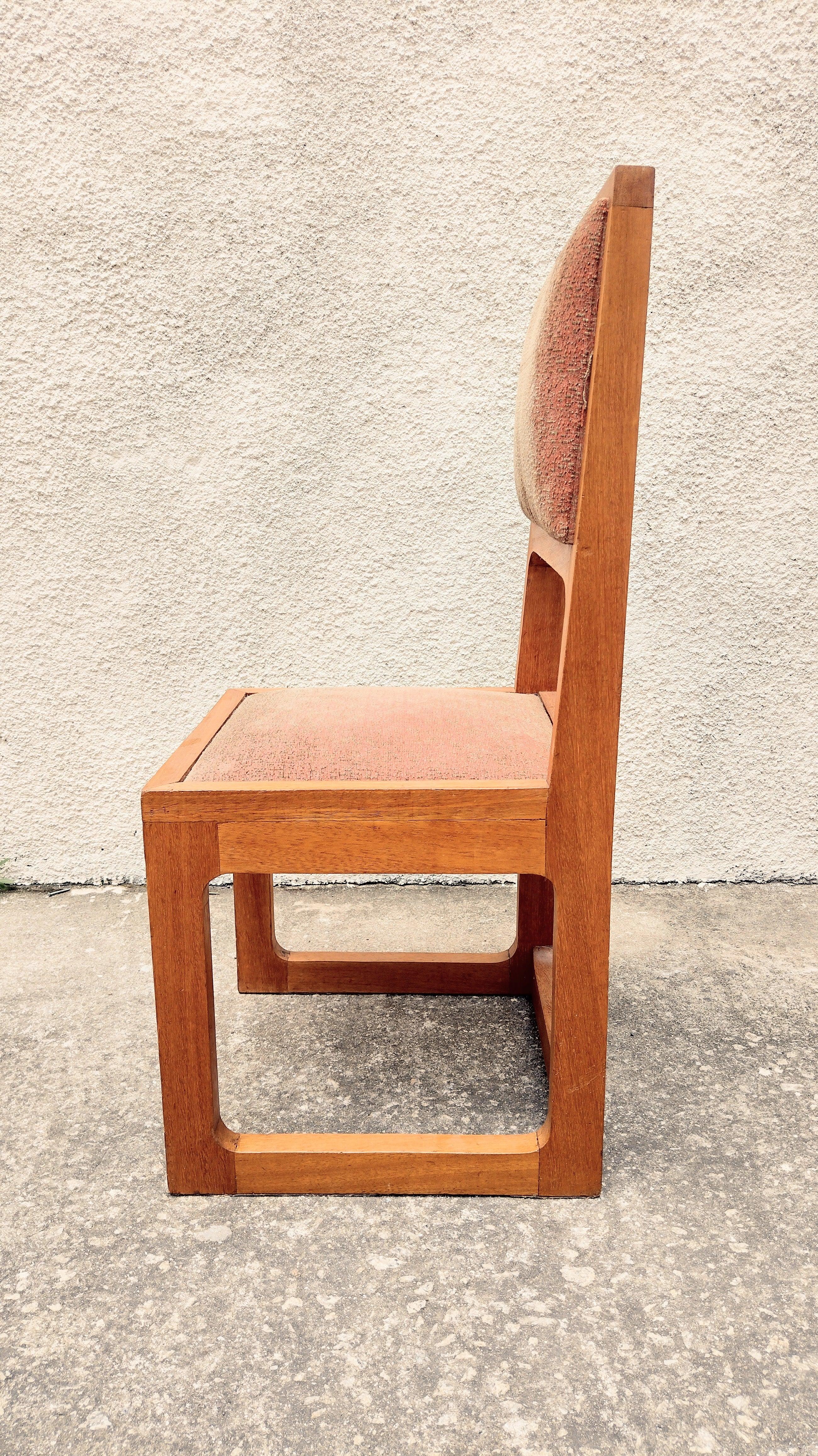 Late 20th Century Modern Brazilian 70s Solid Cherry Wood Chairs, Set of 6