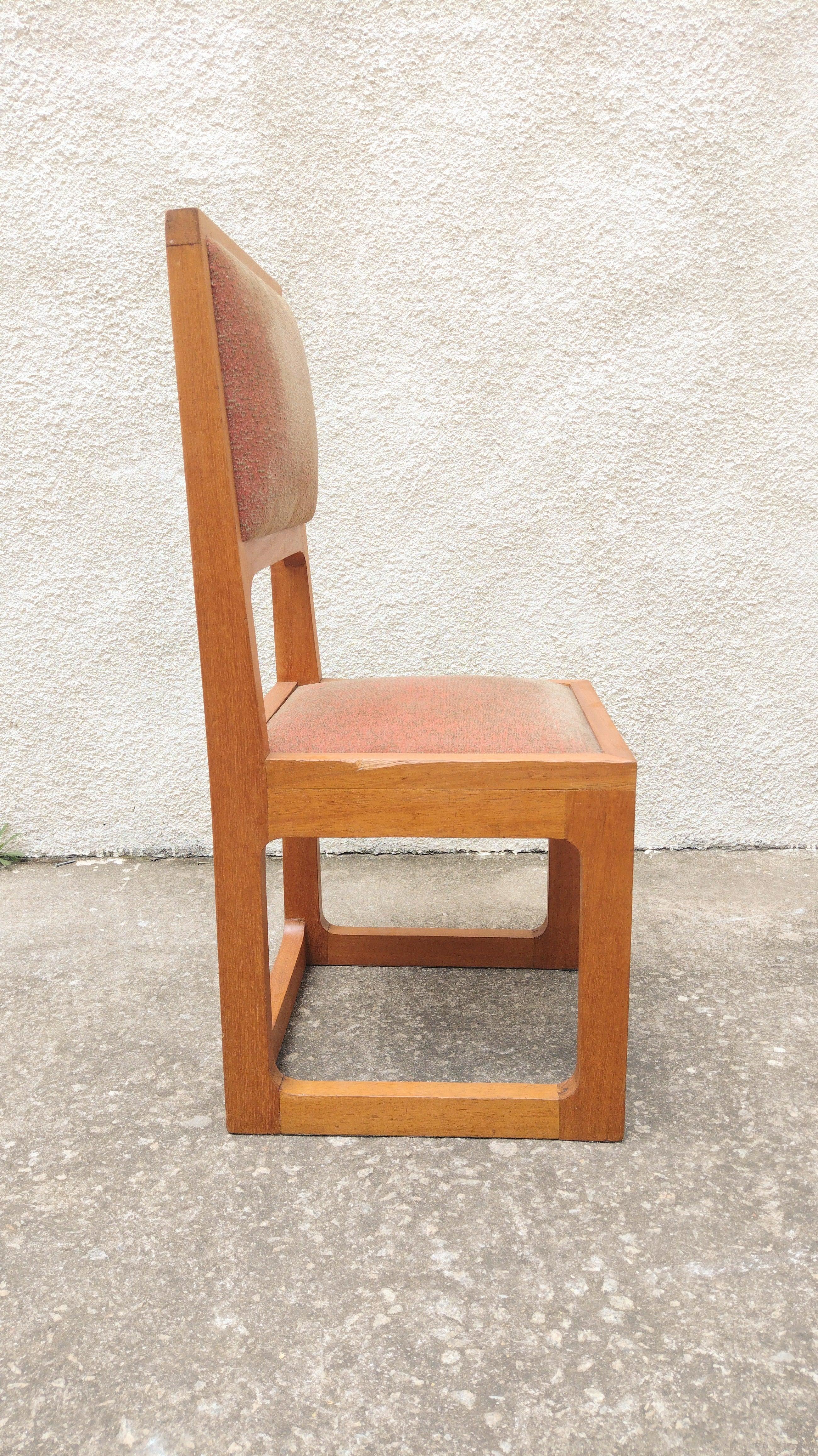 Modern Brazilian 70s Solid Cherry Wood Chairs, Set of 6 3