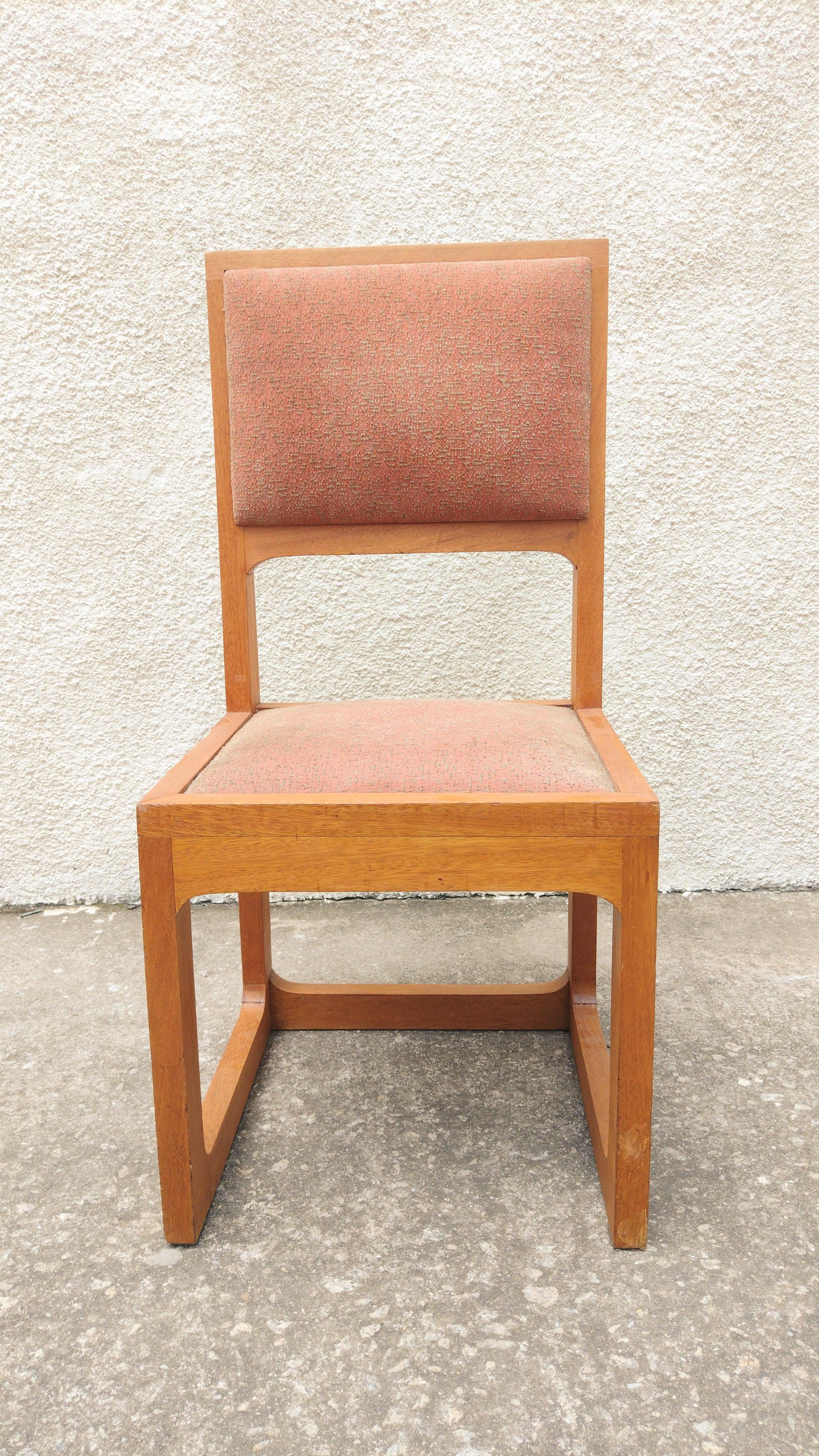 Modern Brazilian 70s Solid Cherry Wood Chairs, Set of 6 4