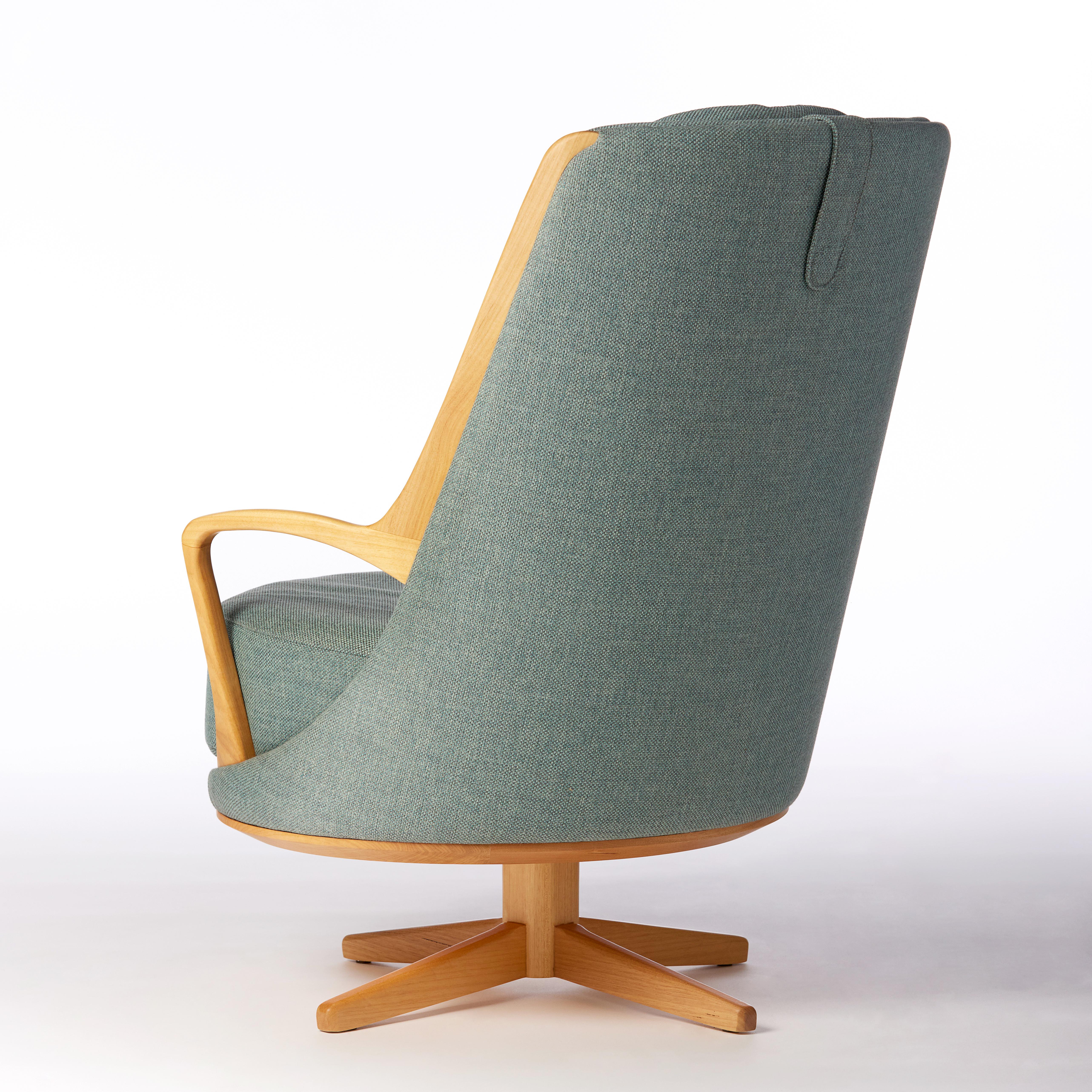 Modern Brazilian Armchair in Solid Wood, Textiles or Leathers For Sale 1