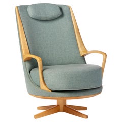 Modern Brazilian Armchair in Solid Wood, Textiles or Leathers