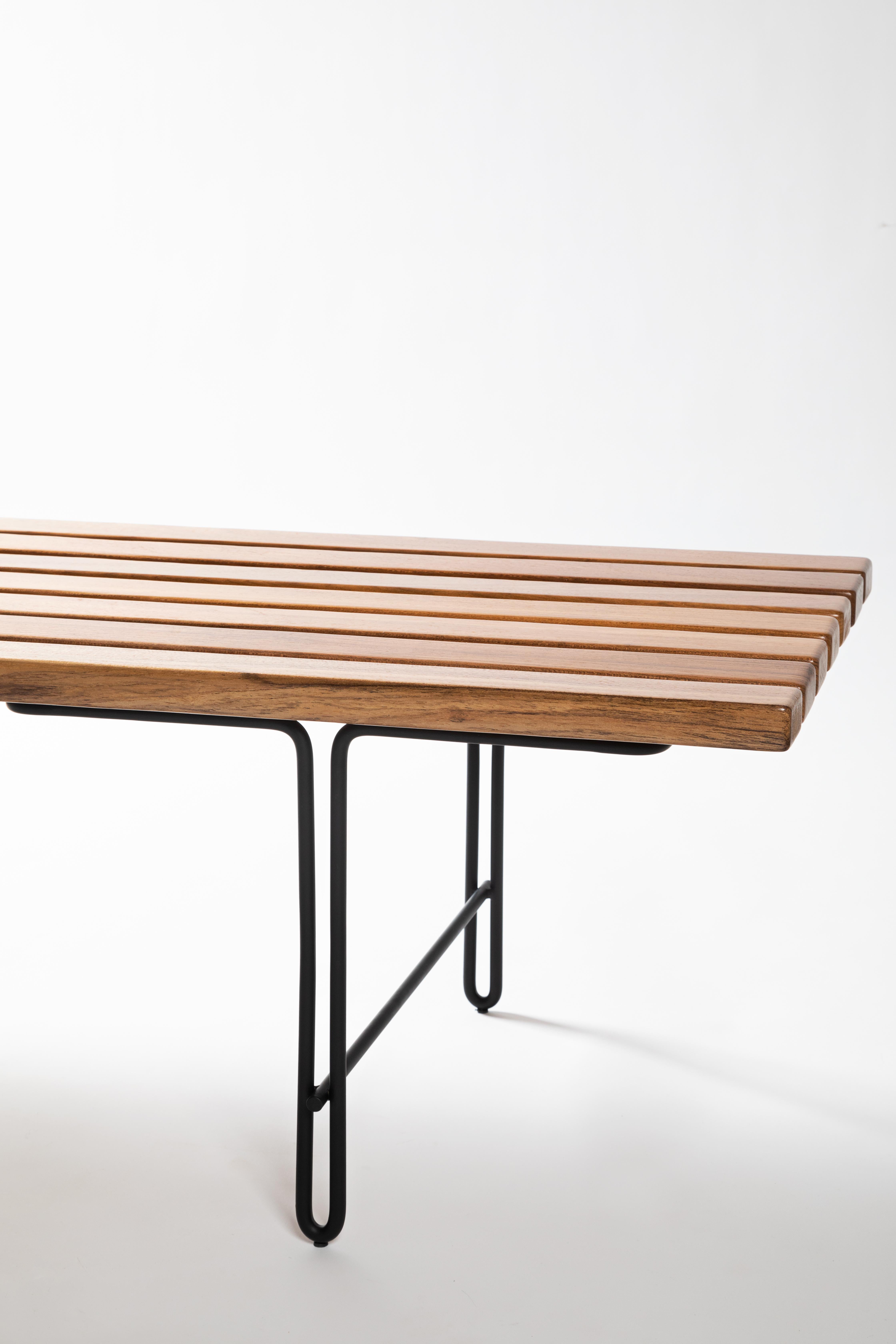 Painted Minimalist Brazilian Bench in Solid Wood 