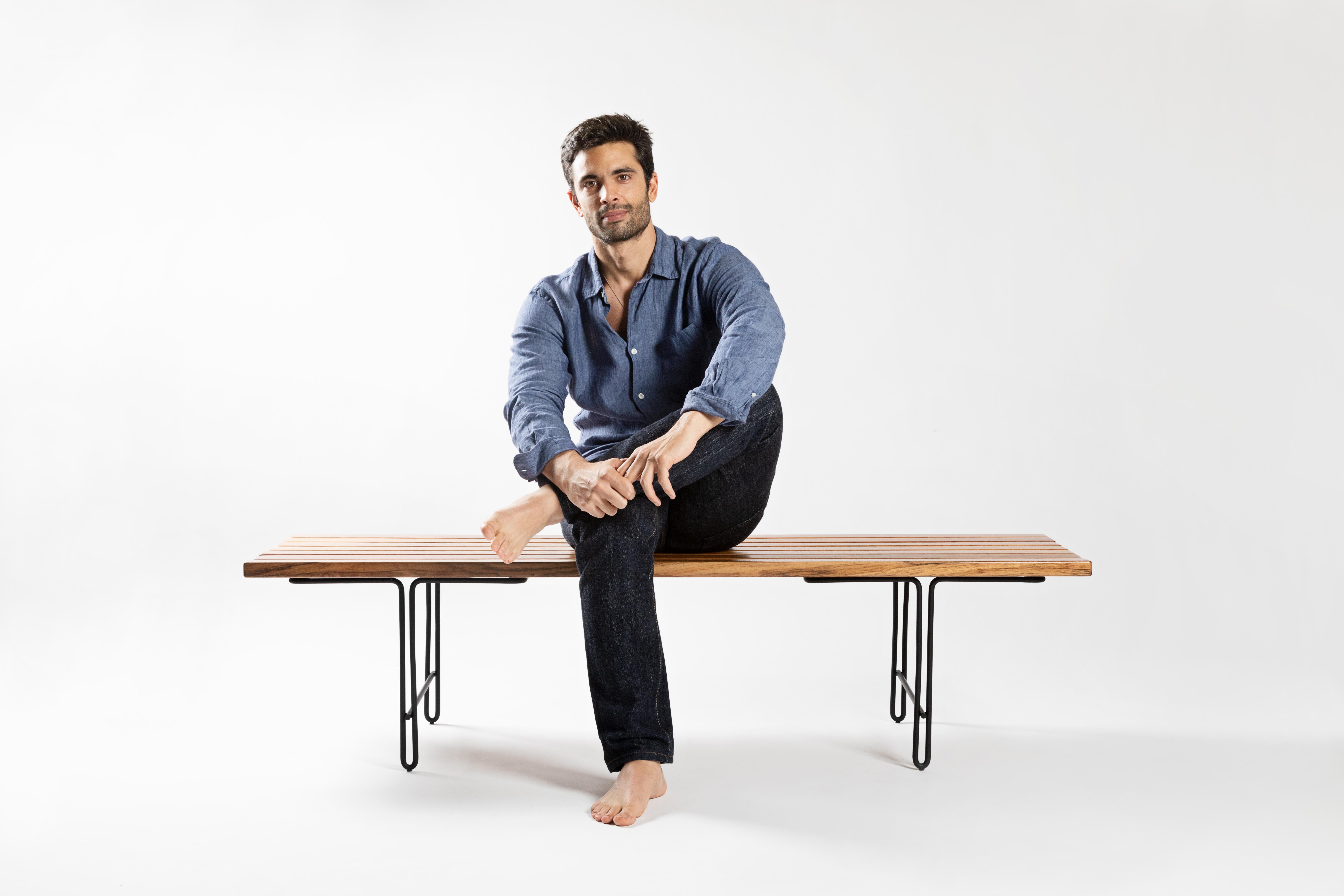 Minimalist Brazilian Bench in Solid Wood 