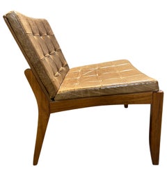 Modern Brazilian Brown Leather Low Lounge Chair by Fernando Jaeger