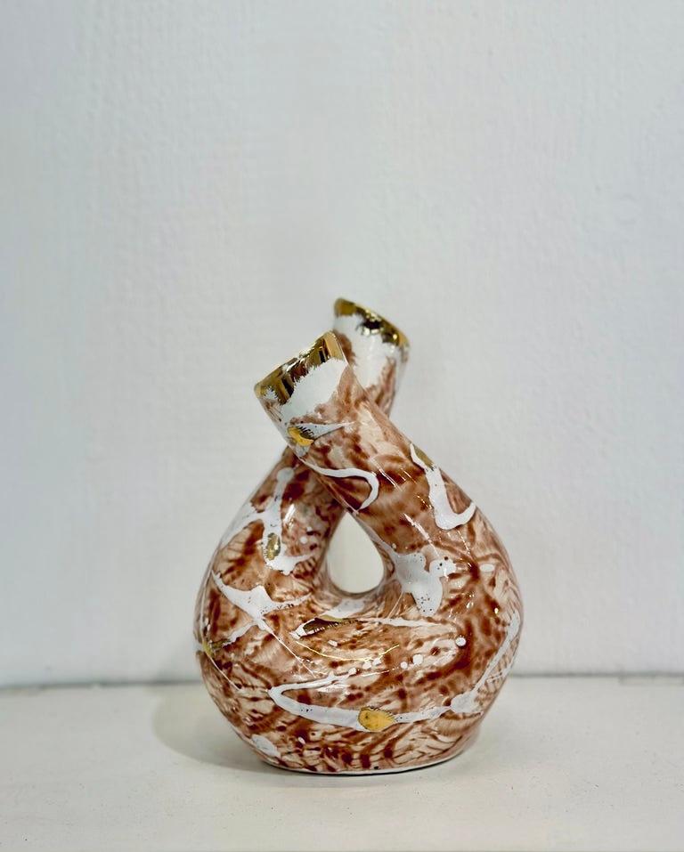 Mid-Century Modern Céramique brésilienne moderne. Vase en céramique, c. 1950. Céramique polychrome émaillée en vente