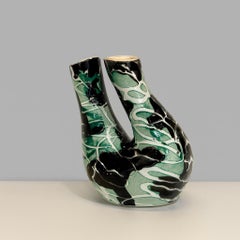 Modern Brazilian Ceramics. Enamelled Ceramic Vase, c. 1950. 18.5 x 15 x 12 cm