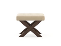 Banco puente moderno de madera y textil, hecho a mano por Stylish Club