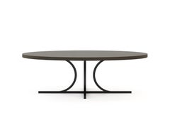 Modern Bridge Dining Table Made with Walnut and Iron, Handmade by Stylish Club