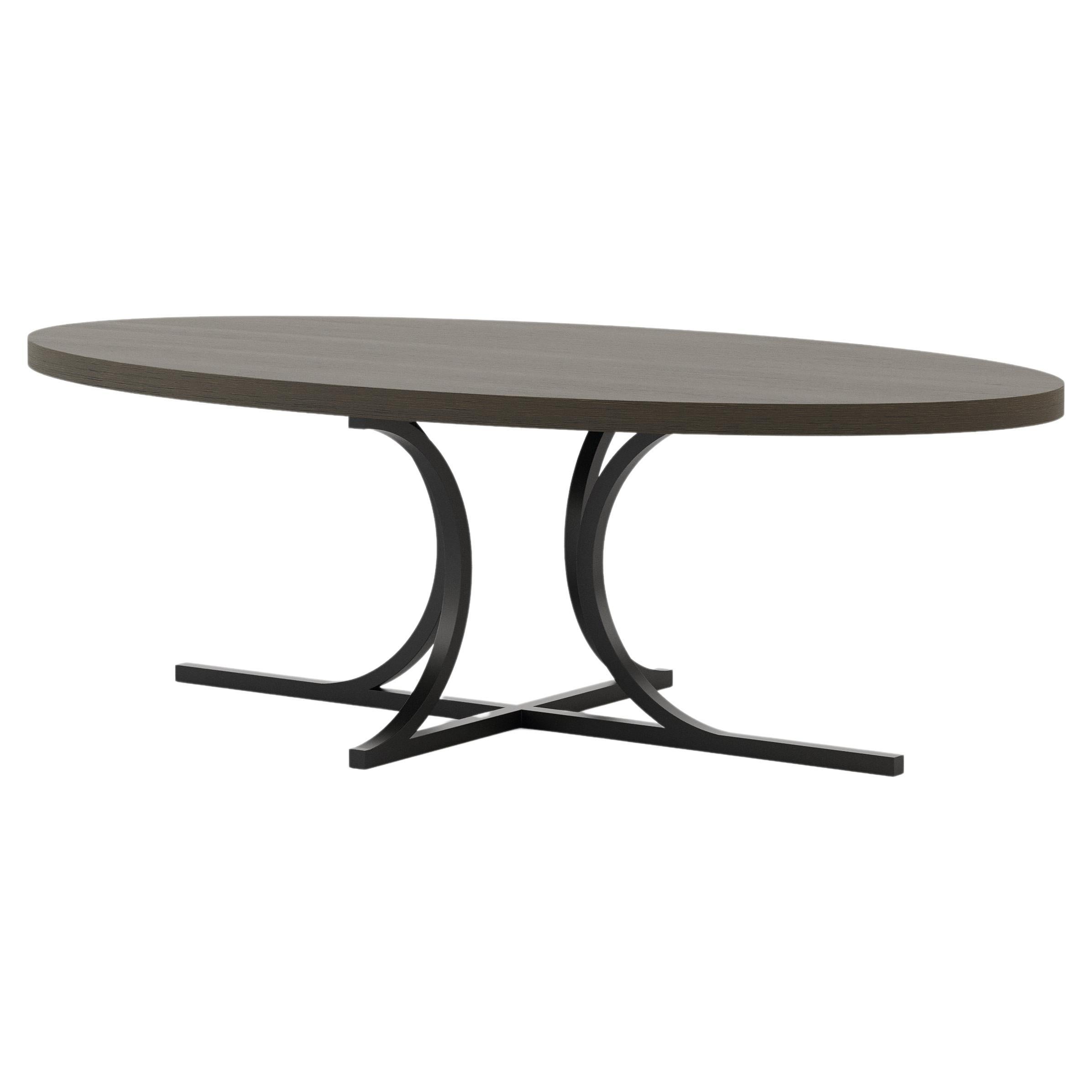 Modern Bridge Dining Table Made with Walnut and Iron, Handmade by Stylish Club For Sale