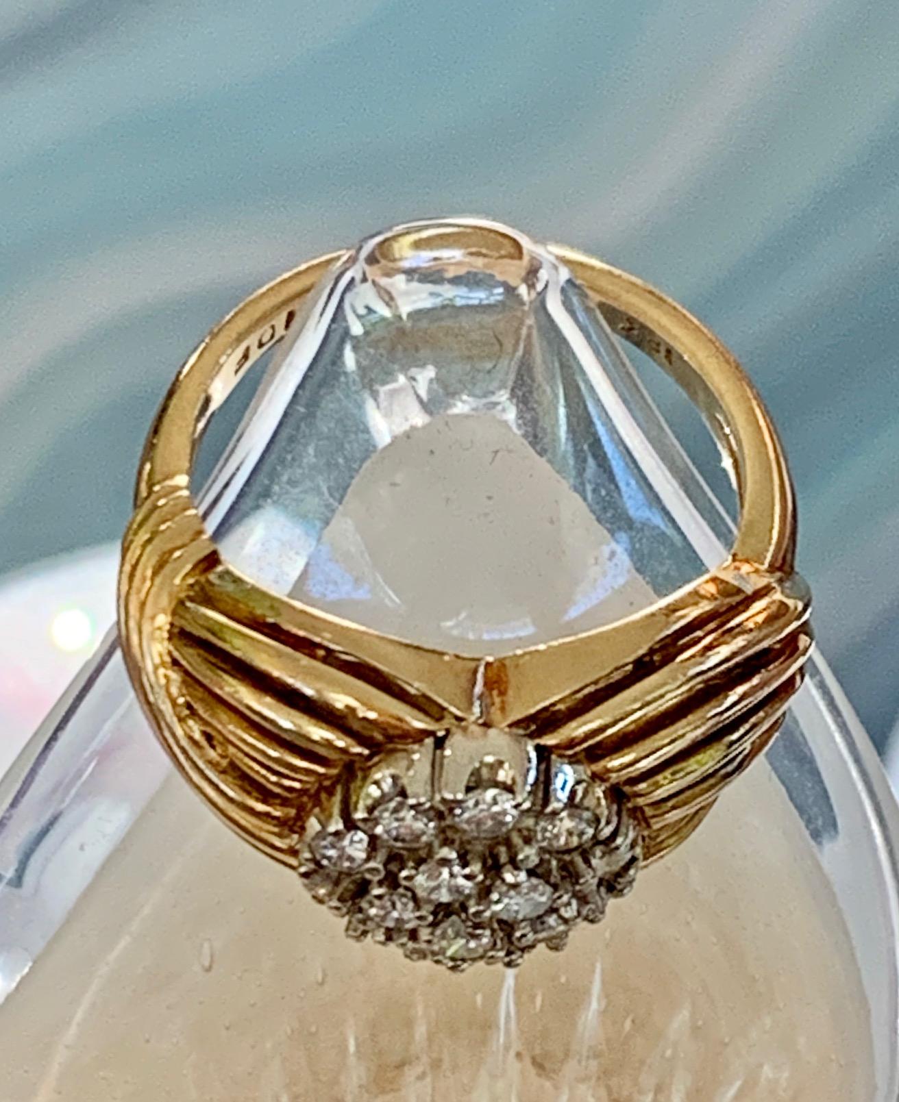 Modern Brilliant Cut Diamond 18 Karat Yellow Gold Fashion Ring 5